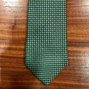 Beautiful Emerald Green and Navy Silk Brooks Brothers Necktie